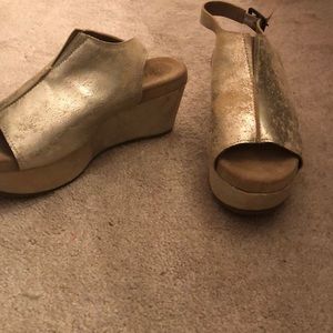Gold platform sandals